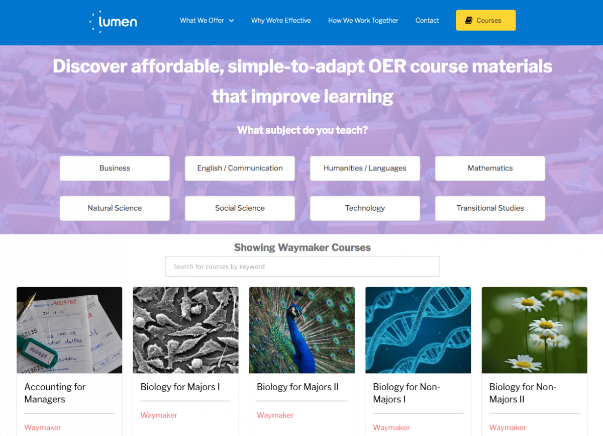 What We Offer | Lumen Learning